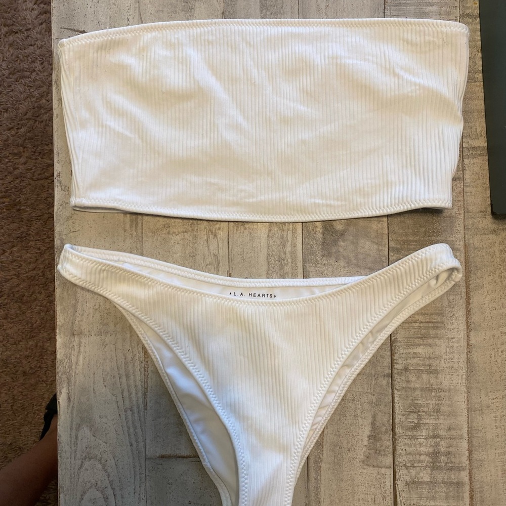 Pacsun LA Hearts White Bikini - size medium